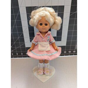 Vogue Ginny Doll Car Hop QVC 8" Tall 1984  pink w/ blonde hair blue eyes